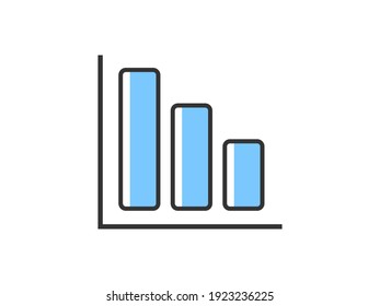 Flat design icon illustration of bar graph.