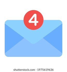 A flat design, icon of inbox