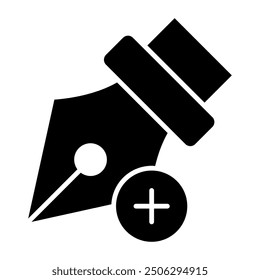 A flat design icon of ink pen tip