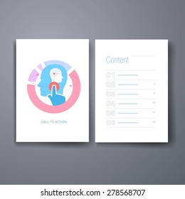 Flat design icon for internet advertising, web development, online marketing, psychology, consulting and graphic design. Web & mobile pay per click ads concept vector illustration. Human heads.