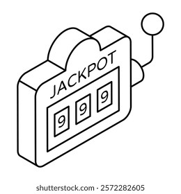 A flat design, icon of jackpot game