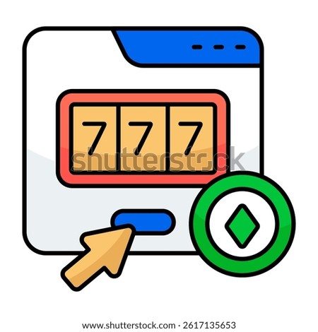 A flat design, icon of jackpot game