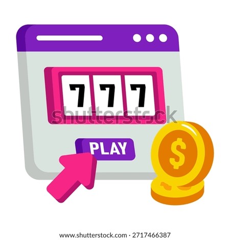 A flat design, icon of jackpot game