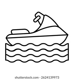 A flat design icon of jet ski vector
