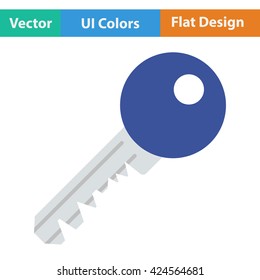 Flat design icon of Key in ui colors. Vector illustration. 