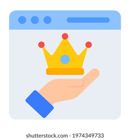 A flat design, icon of king website