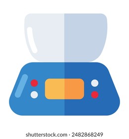 A flat design icon of kitchen scale