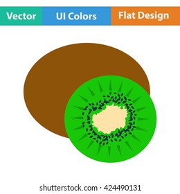 Flat design icon of Kiwi in ui colors. Vector illustration. 