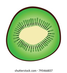 Flat design icon of Kiwi in ui colors. Vector illustration.