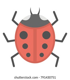 A flat design icon of ladybird or ladybug
