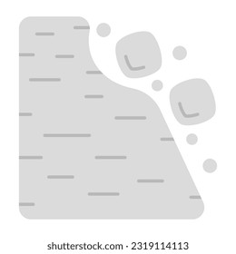 A flat design icon of landslide 