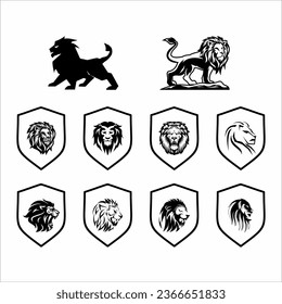 Icono de diseño plano de león