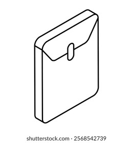 A flat design icon of long envelope