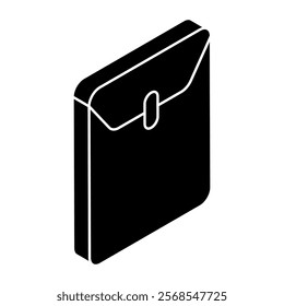 A flat design icon of long envelope