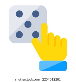 A flat design, icon of ludo dice