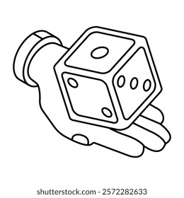 A flat design, icon of ludo dice