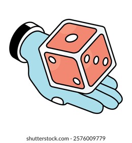 A flat design, icon of ludo dice