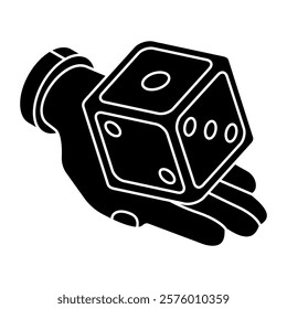 A flat design, icon of ludo dice