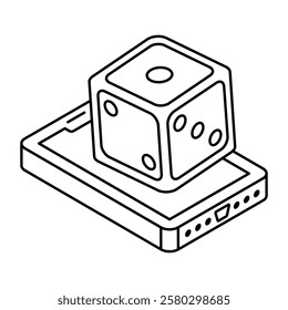 A flat design, icon of ludo dice