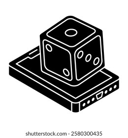 A flat design, icon of ludo dice