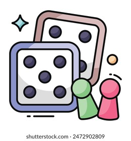 A flat design, icon of ludo dices