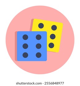 A flat design, icon of ludo dices