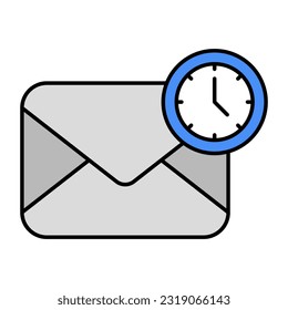 A flat design icon of mail delivery time 