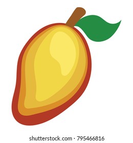 Flat design icon of Mango in ui colors. Vector illustration. 