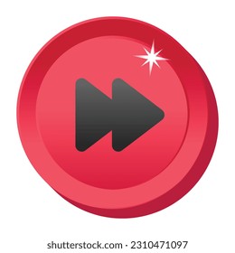 A flat design icon of media play button 