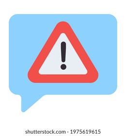 A flat design, icon of message alert