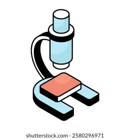 A flat design icon of microscope