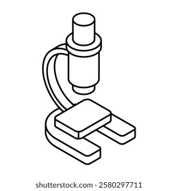 A flat design icon of microscope