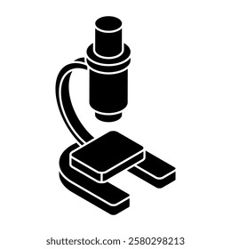 A flat design icon of microscope