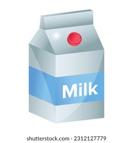 Un icono de diseño plano del paquete de leche es fácil de usar y descargar 