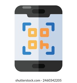 A flat design icon of mobile barcode