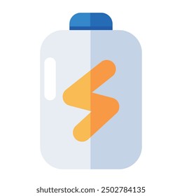 Un icono de diseño plano de la batería móvil