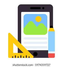 A flat design, icon of mobile designing