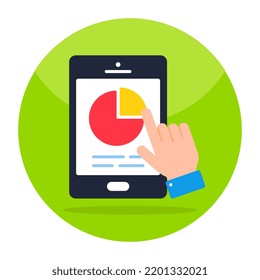 Flachdesign-Symbol für mobile Statistiken 