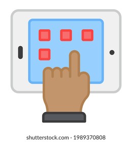 A flat design, icon of mobile touch