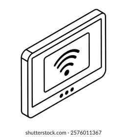 A flat design icon of mobile wifi