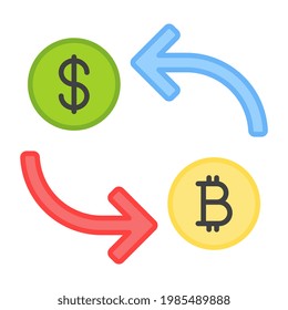 A flat design, icon of money exchange