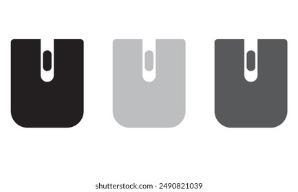 Un icono de diseño plano del ratón sobre un fondo blanco