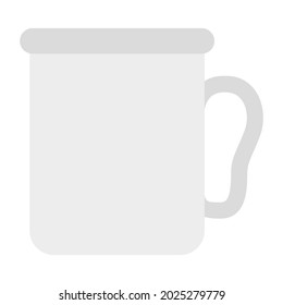 A flat design icon of mug