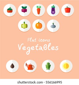 Flat design icon. Mushroom. Vegetables
