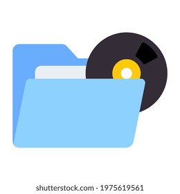 A flat design, icon of music folder