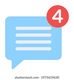 A flat design, icon of new message