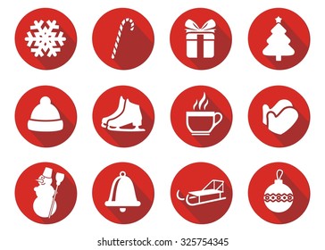 flat design icon New Year, Christmas, winter holiday