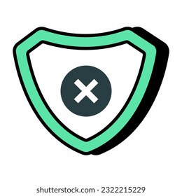 A flat design icon of no shield