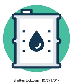 
A Flat design icon of oil barrel
