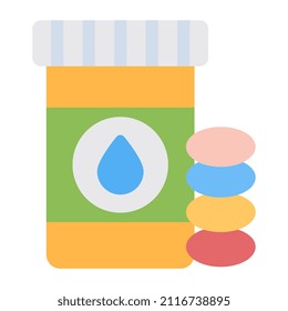 A flat design icon of oil bottle